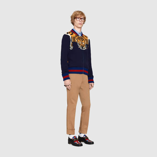 2017Cruise グッチスーパーコピー ＧＵＣＣＩ ｔｉｇｅｒ ニットブルゾン